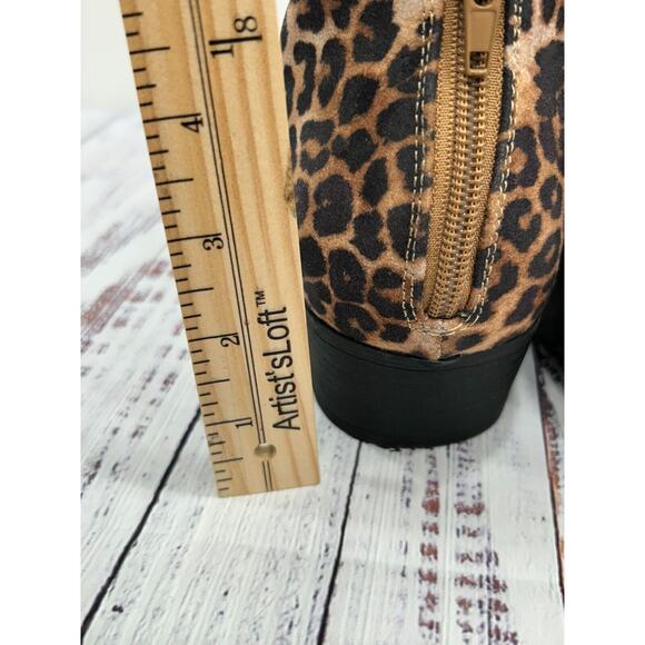 Lane‎ Bryant Womens Brown Fabric Leopard Print Ankle Boots Bootie Size 12W - Picture 12 of 12